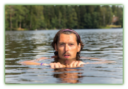 Man swimming in open water