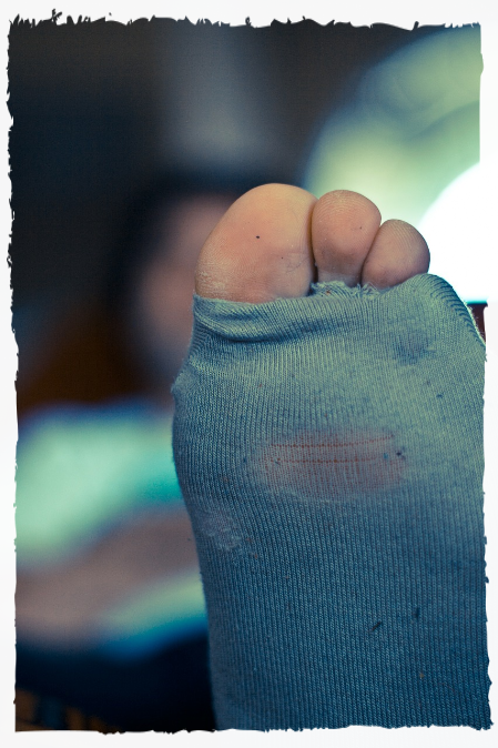 Old socks Toes in old socks