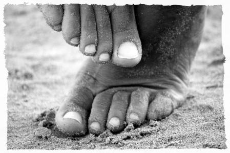 Feet on the sand