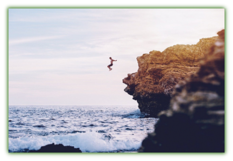 Person Jumping from cliff