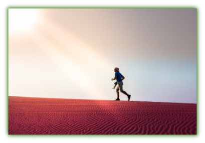 Person running on sand