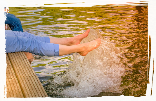 Dipping feet into the water