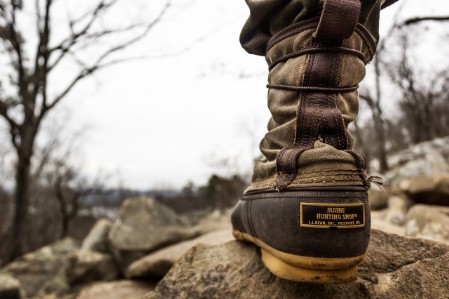 Walking boots Boots on rocks