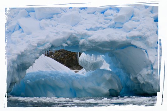 Ice cave in antarctica