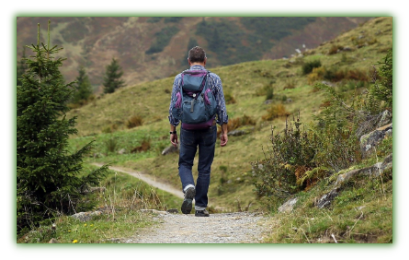 Man walking on path