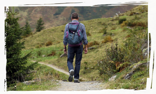 Hiking in the wilderness Man hiking