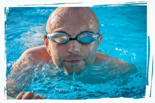 Man in swimming pool