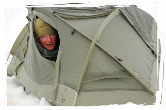 Extreme camping pic Person in Tent