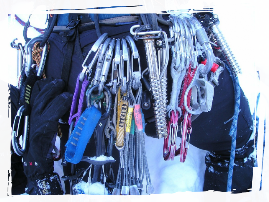 Kit for climbing ice in artarctica
